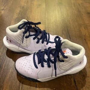 Under Armour Kids White and Navy Sneakers